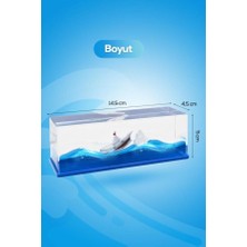 Batmayan Gemi, Interaktif Hareketli Gemi Biblosu, Su ve Mavi Yağlı Dinamik Deniz Manzaralı Dekoratif Blok"