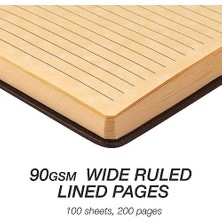 Ciltli Defter, 200 Çizgili Defter Sayfaları, Kahverengi, 13,25 x 20,25 cm