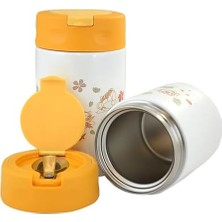 Çelik Içli Termos 500 ml Turuncu Çelik Kaşık Ile TX-6129