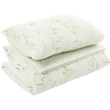 Laurel Çiçek DESENLI%100 Pamuk Nevresim Takımı, Yeşil, Tek Kişilik