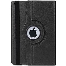 iPad Yatay ve Dikey Standlı 360 Derece Döner Tablet Kılıfı (Ipad 9.nesil 10.2 Siyah)