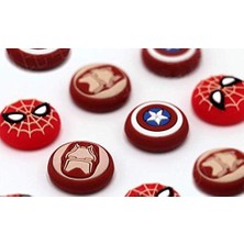 Silikon Analog Kumanda Kavrama Kapağı Başparmak Çubuğu Ps4 Ps3 Xbox 360 Xbox One Nitntend Switch Pro Wii U Kumandası Oyun Aksesuarları Için Joystick Kapağı (Iron Man)