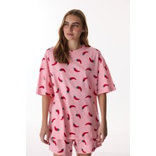 Penti Pembe Chill Days Pamuklu Şortlu Pijama Takımı