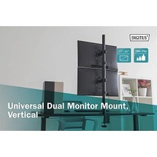 Evrensel Çift Monitör Tutucu, Dikey Maks. Vesa 100 x 100, Siyah, (DA90438)