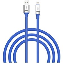 3.4A Lightning Şarj ve Data Kablosu Mavi Sc-64