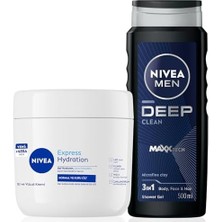 Men Erkek Deep Dimension Banyo Duş Jeli 500ML ve Yoğun Nemlendirici El ve Vücut Bakım Kremi 400ML