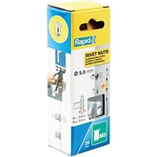 Blindnietmuttern, Ince Malzemeler Için, 20 Adet, Matkap Ucu Dahil, M5