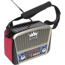 Mdr-8bt Plus Siyah/altın Klasik Radyo Solar Panelli Usb-Tf Destekli Bluetooth