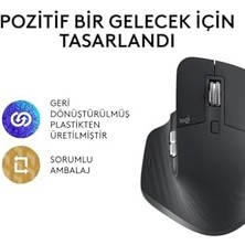 Mx 3s Performans Kablosuz Mouse, 8.000 Dpı, Sessiz, Ergonomik, Ultra Hızlı Kaydırma, Çoklu Cihaz Özelliği, Bluetooth, Logi Bolt USB Alıcı, Siyah