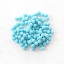 Peluş Ponpon, 1.5 cm 50 Adet Açık Mavi