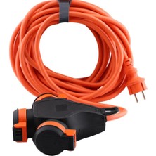 Seyyar Topraklı 3'lü Grup Priz Fiş 10 Metre Çoklu Asmalı Uzatma Kablosu 3x2.5 mm Monofaze Çoğaltıcı