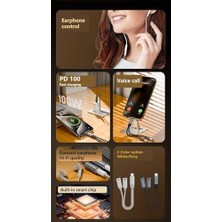 2in 1 100W Type C To Type C & Type C Hızlı Şarj Kulaklık Arama Dönüştürücü Otgtc