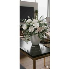 Velora Home 14 Cm Damla Beyaz Seramik Vazo - Minimalist Tasarım Ofis ve Ev Aksesuarı