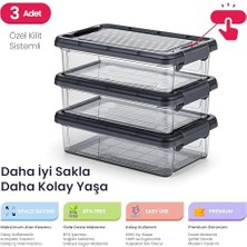 Life 3’lü Geniş Saklama Seti (3 x 3 Litre) – Kilitli Kapak, Şeffaf & Istiflenebilir Premium Gıda Kutusu