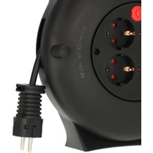 Vario- Serisi 4 Soketli Emniyet Şartelli 10 Metre Makaralı Kablo