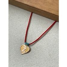 Rupen Kraft Kırmızı Ipli 14 Ayar Altın Z Harfi Kolye Altın Kalpli Harf Kolye Altın Harf