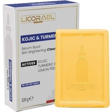 Licorael Kojic & Turmeric Sabunu 120G – Cilt Aydınlatıcı Temizleyici Sabun, Limon Kabuğu Özlü, Lekelere Karşı, Tüm Cilt Tipleri Için