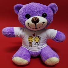 EkoAlışverişDünyam Aşık Çiftler Tişörtlü Mor Peluş Ayıcık