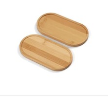 Bambu Yağlık Şişesi Altlığı, Mutfak Yağdanlık Koyma Standı, Şık Tasarım Yağlık Altlık 2 Adet (Oval)