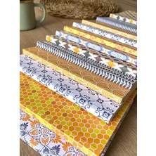 Amerikan Ciltli, A5 Çizgili Not Defteri, 64 Yaprak, 90 Gr. Ivory Kağıt, 6 Farklı Kapak Tasarımı, Ofis Için Ideal, Planlayıcı (Desen Iı)