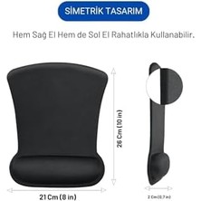 Ergocomfort Bilek Destekli Ergonomik Kaymaz Taban Mouse Pad, Bilek Koruyucu Tasarım