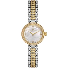 Ferro Sarı ve Gümüş Çelik Kordon Kadın Kol Saati FL43039A-D 3ATM Su Geçirmez 2 Yıl Garantili