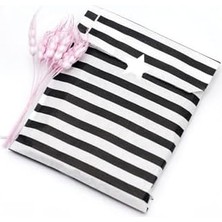 Puantiye Desenli 50 Adet Kese Kağıdı, Beyaz-Siyah, 11X20 cm