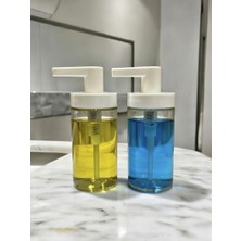 Tackan Sıvı Sabunluk 2 adet Cam Beyaz Kapaklı