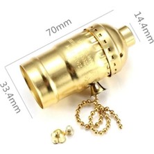 Retro Nostalji Aydınlatma Zincir Ipli Sarı Metal Duy, E27 Duy Rustic Ampul Lambader Için