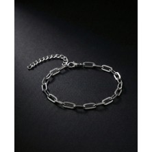 Maison AHM Gümüş Renk Ataç Model Zincir Bileklik