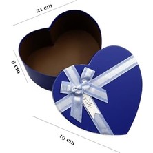 21X19 Lacivert Renk Kalp Hediye Kutusu – Premium ve Şık Tasarım M3