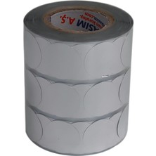 Kuşe Etiket 25MM x 25MM Ruloda 2500 Adet, Ev ve Ofis Kullanımı Için Kendinden Yapışan Etiket ve (Gri)