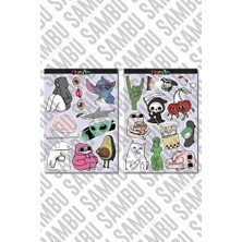 Internet Temalı Etiket Seti 2 - Meme - Laptop Notebook Telefon