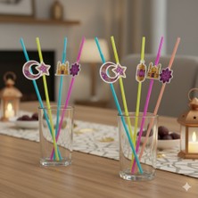 Parti Dükkanım Ramazan Figürlü Artistik Pipet Mor 10 Adet
