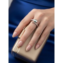 Gümüş Özel Yılan Tasarım Kadın Yüzük Doğum Günü Hediye