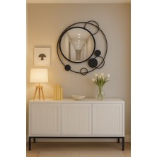 Wallover Design Glow Black Luxe Design – Özel Tasarım Modern Dekoratif Ayna, Makyaj Aynası 90X90 cm