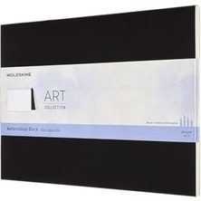 Art Bloğu - Sulu Boya Için Çizim Defteri, Kağıt Sulu Boya Için Uygun, Karton Kapak - Format 13 x 21 cm - Renk Siyah, 20 Sayfa