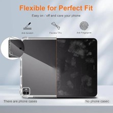 iPad Air 13 ile Uyumlu 2025 M3 Kılıf Tablet Nitro Anti Silikon Tamamen Şeffaf Görünümlü Kapak iPad Air 13 ile Uyumlu Tablet Kılıf Şeffaf Renk