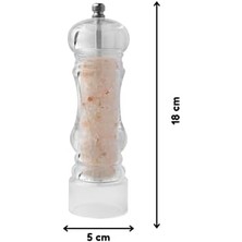 Akrilik Tuz Karabiber Değirmeni Öğütücü - Baharat Öğütücüsü, 18 cm 2 Adet, Akrilik Değirmen 18 cm