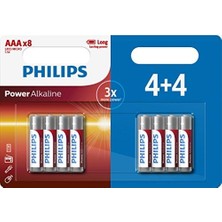 Power Alkaline Pil Aaa 8 Kabartı, 4 +4 Prom