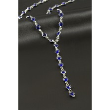 Nacario Yuvarlak Zirkon Taşlı Çelik Y Kolye