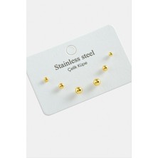 Nacario 6 Adet Top Çelik Küpe