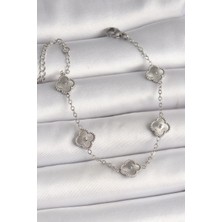 Nacario Bfs 316L Çelik Gümüş Renk Işlemeli Baby Boy Yonca Model Kadın Bileklik