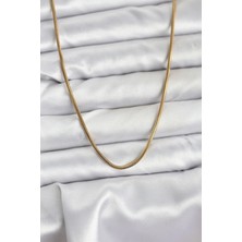 Nacario Bfs 316L Çelik Zincir Gold Renk 60 cm Yılan Zincir Kadın Kolye
