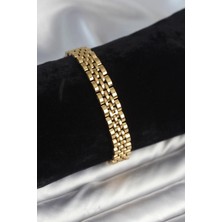 Nacario Bfs 316L Çelik 9 mm Kalınlıkta Gold Renkli Erkek Bileklik