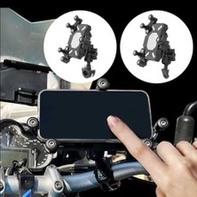 GA11 Motosiklet Bisiklet Telefon Tutucu Ister Ayna Ister Gidon Tuttur Ikisi Bir Arada Şok Emici Damperli (Shockproof, Gidon ve Ayna Montajı)