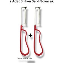 Trend Home Life 2 Adet Silikon Saplı Metal Yan Soyacak Patates Sebze Paslanmaz Çelik Sebze Soyacak