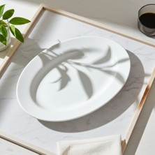 Külsan 11051.CW - Nova Yağmur Efektli 2'li Oval Servis Tabağı 51x36 cm, Thermoset Melamin