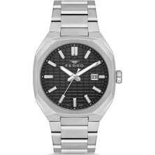 Ferro Gümüş Çelik Kordon Erkek Kol Saati FM43035A-A2 Tüm Fonksiyonlar Aktif 3ATM Su Geçirmez