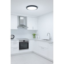 Modern Siyah Metal Çatı LED Avize, Buz Beyaz Işık, Salon ve Mutfak Için